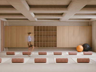 现代瑜伽馆 健身房3d模型 现代瑜伽馆 健身房