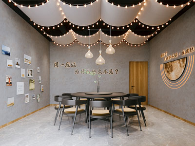 工业风loft烧烤店包厢包间