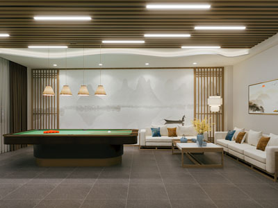 新中式台球休闲室