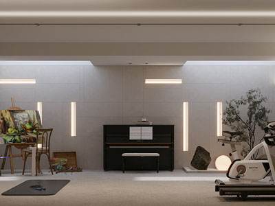 现代室内健身房休闲室