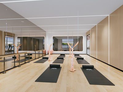 现代瑜伽馆 健身房3d模型 现代瑜伽馆 健身房