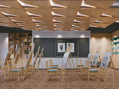 现代美术绘画素描教室3d模型 现代美术绘画素描教室