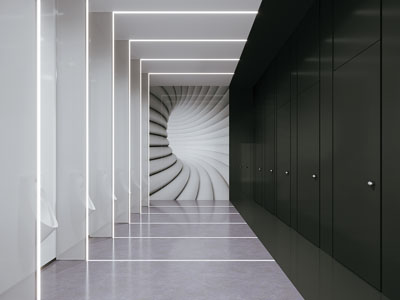 现代极简公共卫生间 洗手间