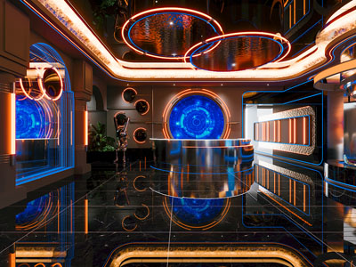 现代KTV大堂前台接待