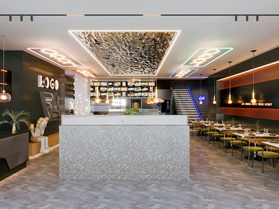 现代饭店餐馆就餐区