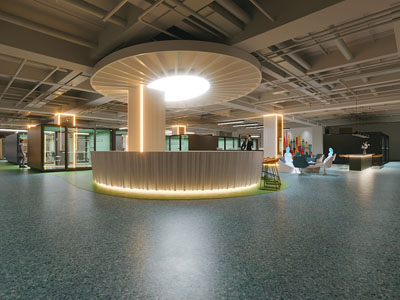 工业风loft大堂前台接待