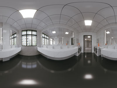 现代全景公共卫生间 洗手间