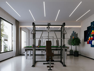 现代台球 健身休闲室