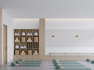 现代瑜伽馆 健身房3d模型 现代瑜伽馆 健身房