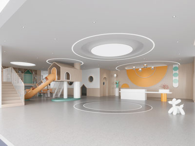 现代幼儿园大堂前台接待