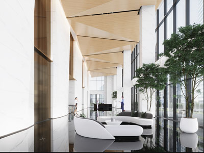 现代大堂前台接待区