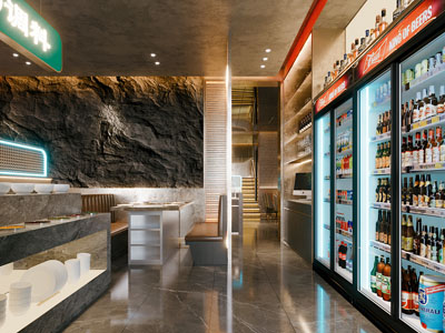 现代饭店餐馆前台