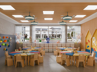 现代幼儿园手工活动教室3d模型 现代幼儿园手工活动教室