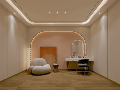 现代轻奢酒店新娘化妆间