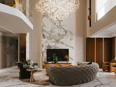 现代别墅挑高客厅