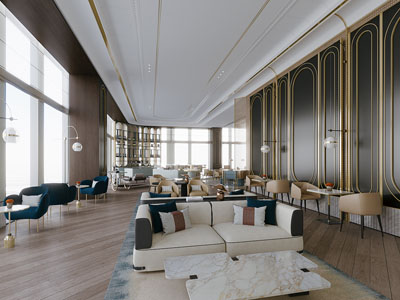 现代轻奢售楼处洽谈区