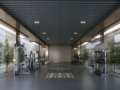 现代健身房3d模型 现代健身房