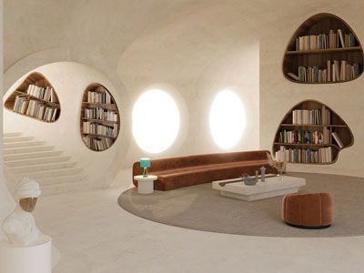 侘寂风书吧 阅览室 图书馆3d模型 侘寂风书吧 阅览室 图书馆