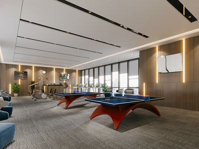 现代乒乓球室3d模型 现代乒乓球室