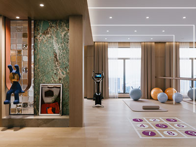 现代瑜伽馆 健身房3d模型 现代瑜伽馆 健身房