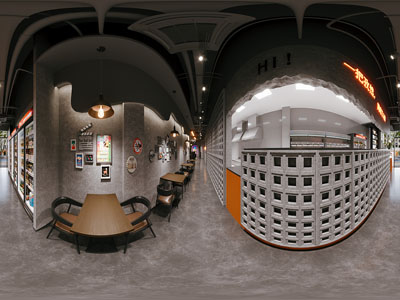 工业风loft全景饭店餐馆