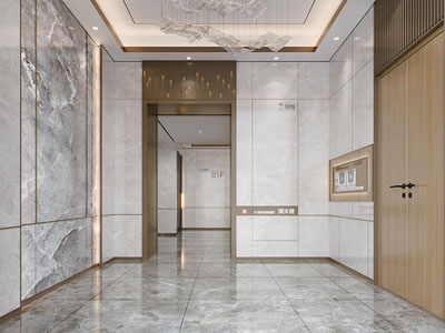 现代电梯间过道 门厅