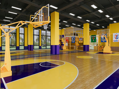 现代室内篮球馆3d模型 现代室内篮球馆