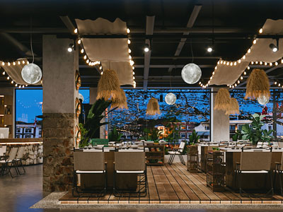 工业风loft营地主题饭店餐馆