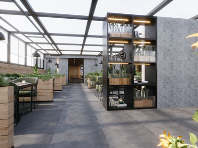 现代露台茶餐厅饭店