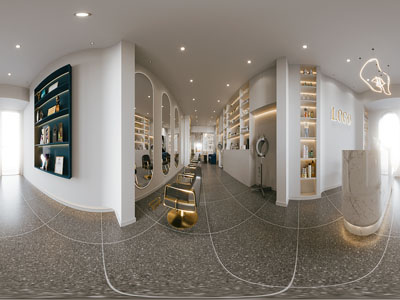 现代轻奢全景美容美发店 理发店