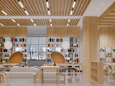 现代图书馆 阅览室 书吧3d模型 现代图书馆 阅览室 书吧