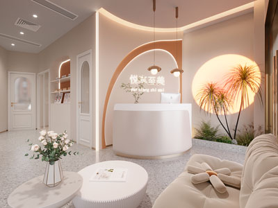 现代美容店前台接待区