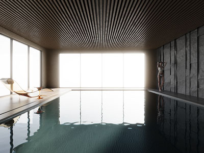 现代室内游泳馆3d模型 现代室内游泳馆