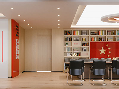 现代党建会议室3d模型 现代党建会议室