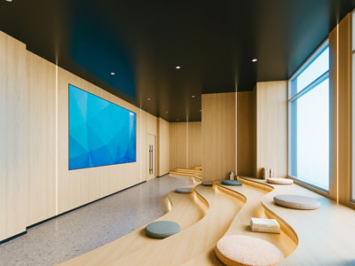 现代活动室 多功能教室3d模型 现代活动室 多功能教室