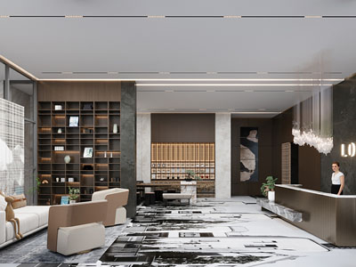 现代大堂前台接待