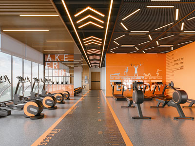现代健身房3d模型 现代健身房