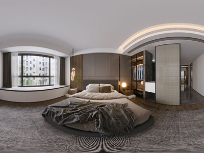 现代全景卧室