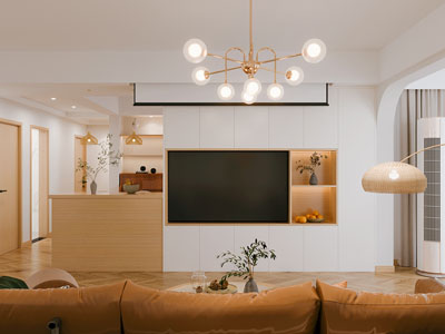 日式客厅电视背景墙3d模型 日式客厅电视背景墙