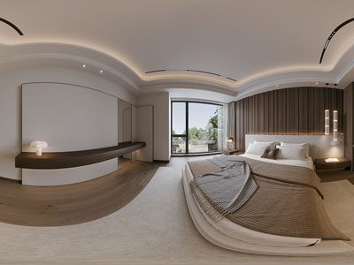 现代全景卧室