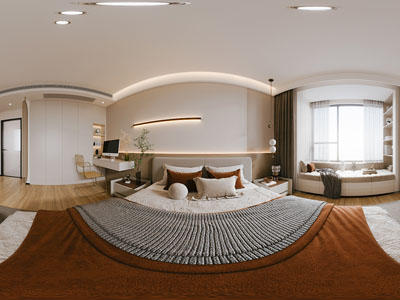 现代全景卧室