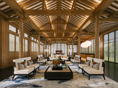 新中式接待区 会客洽谈区