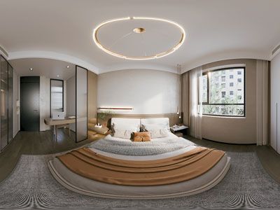现代全景卧室
