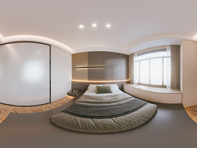 现代全景主卧室