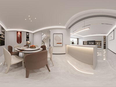 现代奶油风全景餐厅