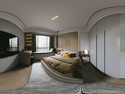 现代全景卧室
