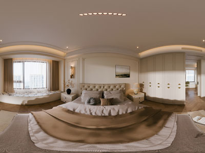 法式奶油风全景卧室