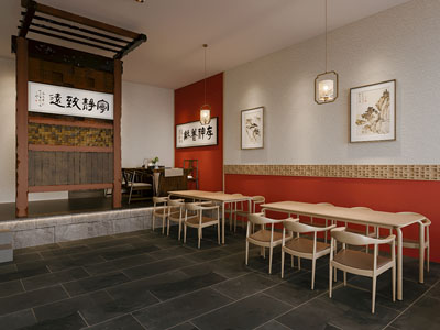 新中式国学文化教室3d模型 新中式国学文化教室