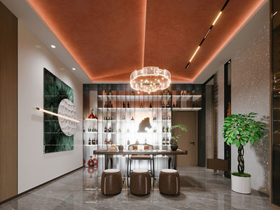 新中式办公室接待区