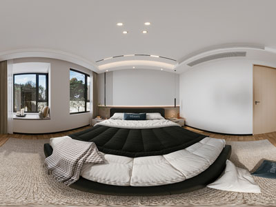 现代全景卧室